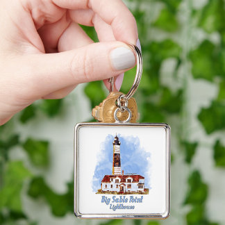 Chaveiro Big Sable Point Lighthouse Watercolor - Michigan