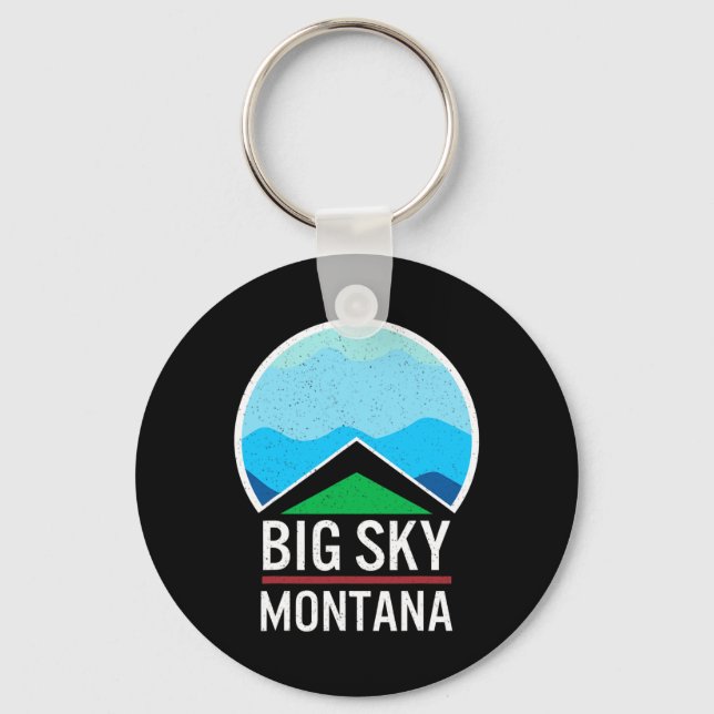 Chaveiro Big Sky Montana Esquiando Snowboard Skier Snow (Frente)