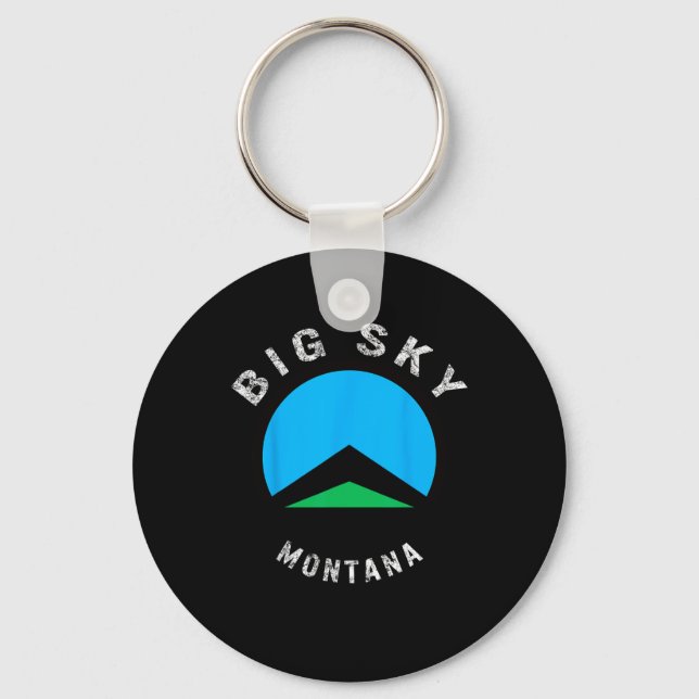 Chaveiro Big Sky Montana Esquiando Snowboard Skier Snow (Frente)