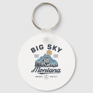 Chaveiro Big - Sky Montana Snow Skiing Trendy Retro Lodge
