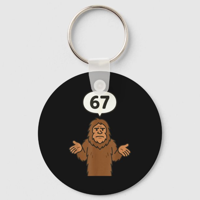 Chaveiro Bigfoot 67 Meme Six Seven Funny Sasquatch  (Frente)