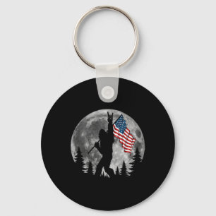 Chaveiro Bigfoot American Flag Sasquatch Patriotic 4th Of J