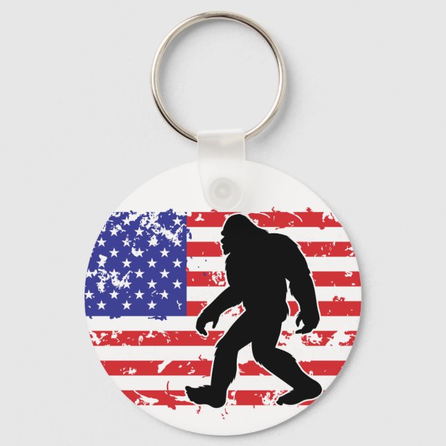 Chaveiro Bigfoot and the American Flag (Frente)