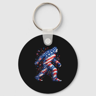 Chaveiro Bigfoot bandeira americana sasquatch patriótico en