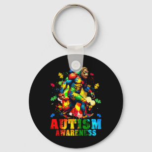 Chaveiro Bigfoot E Quebra-cabeça, Peças Autismo Autenticaçã