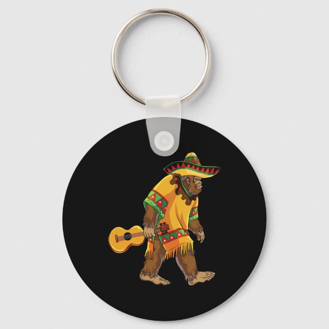 Chaveiro Bigfoot El Squatcho Cinco De Mayo Mexicano Poncho  (Frente)