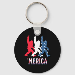 Chaveiro Bigfoot Mérica Red White Blue Peace Sinal 4° De Ju