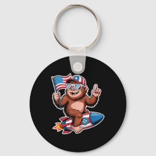 Chaveiro Bigfoot Merica Rock American Flag Patriótico 4º