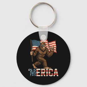 Chaveiro Bigfoot Merica Rock Patriótico Americano Bandeira 