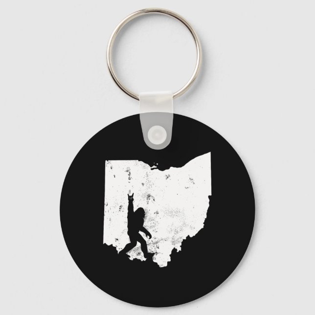 Chaveiro Bigfoot Ohio State Map Sasquatch Men Gift (Frente)