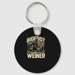 Chaveiro Bigfoot pegou meu cachorro-quente humor engraçado