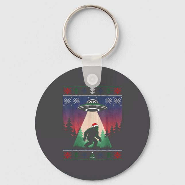 Chaveiro Bigfoot Santa Ufo Alien Funny Ugly Christmas Sweat (Frente)