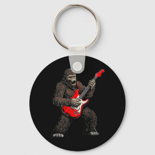 Chaveiro Bigfoot Tocando Guitarra Banda de Rock Sasquatch