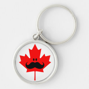 Chaveiro Bigode de Canadá - um bigode no bordo vermelho