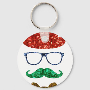 Chaveiro bigode de hipster de natal