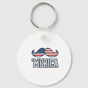 Chaveiro Bigode Patriótico Americano Angustiado Desenho Vet