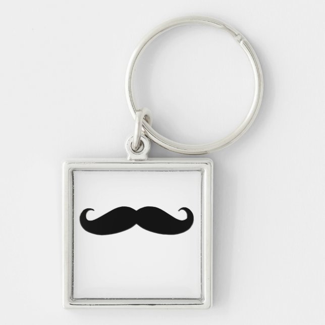 Chaveiro Bigode preto ou Moustache preto para presentes do (Frente)