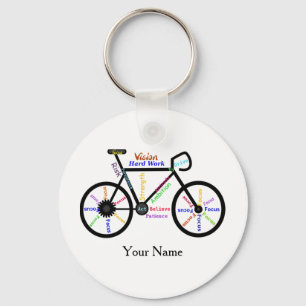 Chaveiro Bike Motivation, Cycle, Biking Sport Custom Name