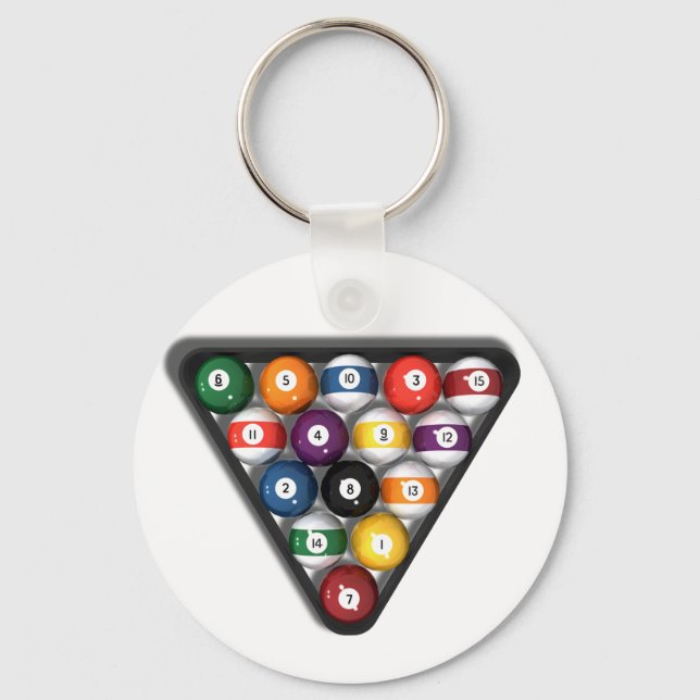 Chaveiro Bilhares / Bolas de Piscina com Sombra Largada: (Frente)