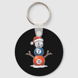 Chaveiro Billiard Christmas Snowman com Mesa de Piscina