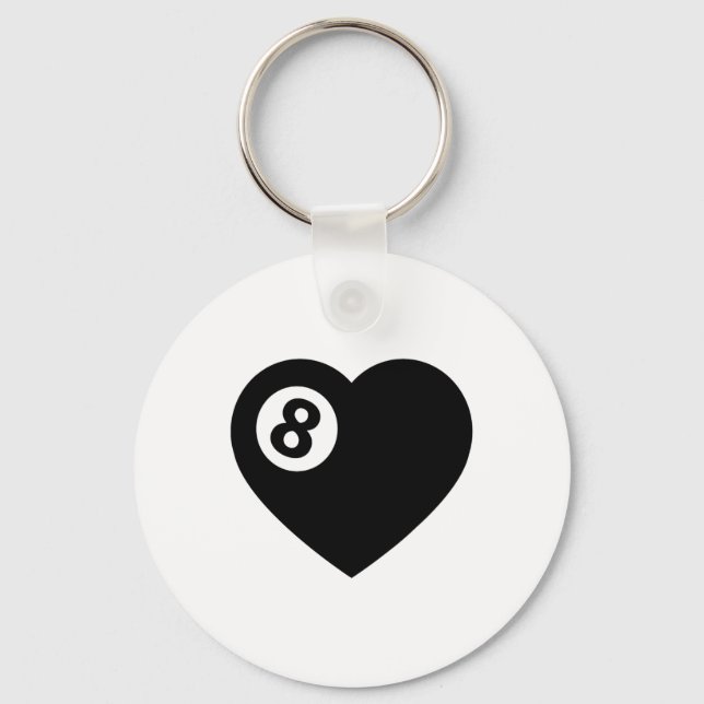 Chaveiro Billiard Heart Piscina Player Poll Bal (Frente)