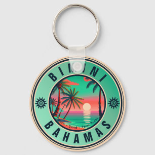 Chaveiro Bimini Bahamas Retro Sunset Viagem Souvenir 1950