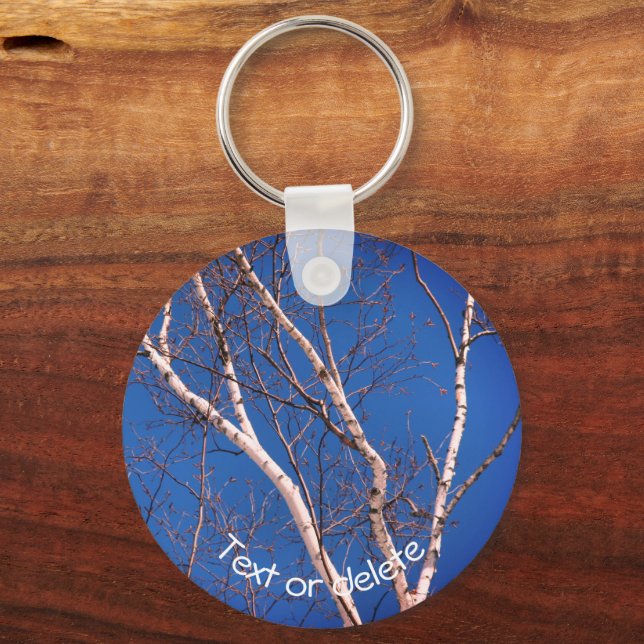 Chaveiro Birch Tree Blue Sky Nature Personalizado (Frente)