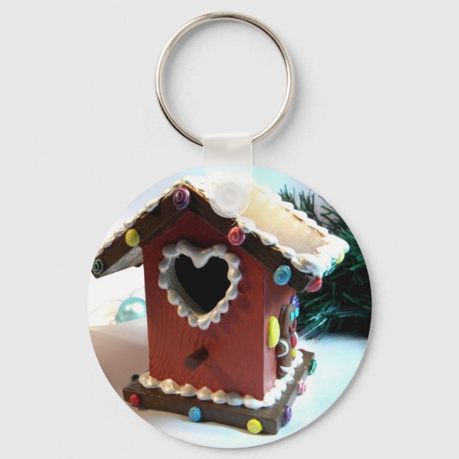 Chaveiro Birdhouse do pão-de-espécie (Frente)