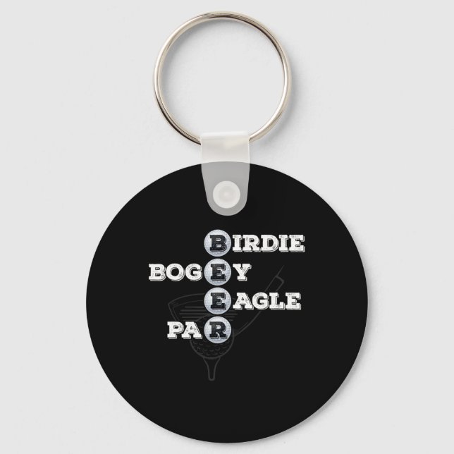 Chaveiro Birdie Bogey Eagle Par Beer Golf Ball Golfe Engraç (Frente)