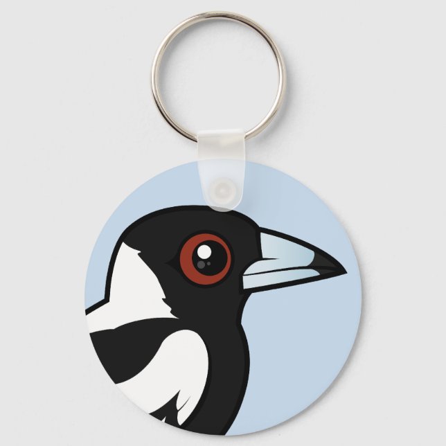 Chaveiro Birdorable Australian Magpie (Frente)