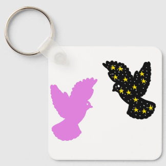 Chaveiro Birds Keychain – Paired Sky Creatures Silhouette