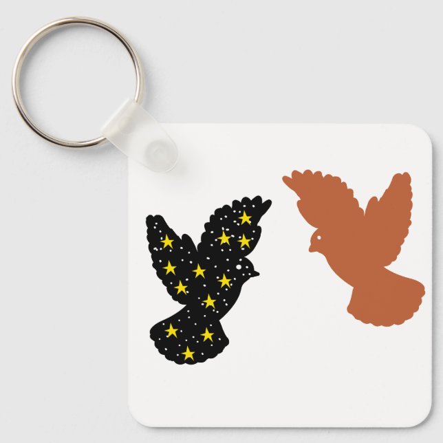 Chaveiro Birds Keychain – Twin Soar Minimal Silhouette (Frente)