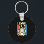 Chaveiro Birthday 18th Level Unlocked 18 Gaming Vintage<br><div class="desc">Birthday 18th Level Unlocked 18 Gaming Vintage</div>