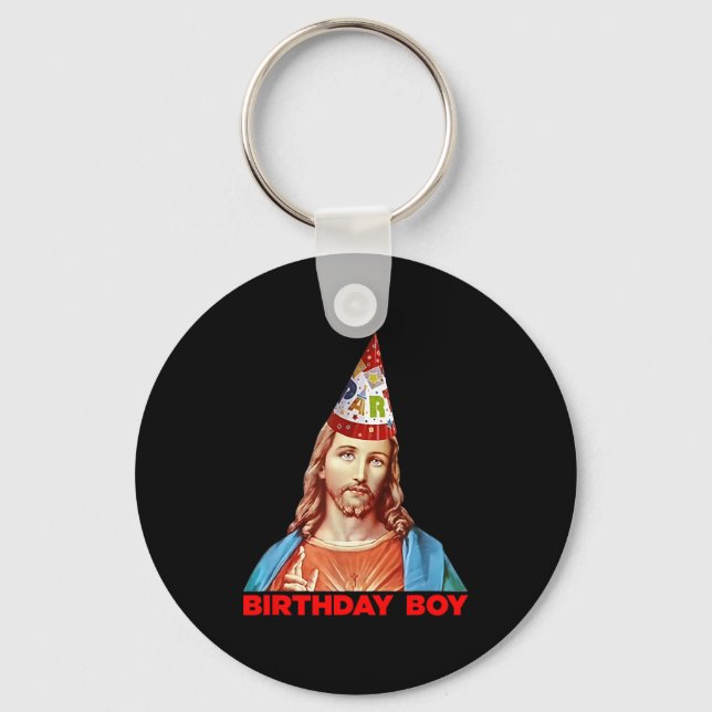 Chaveiro Birthday Boy Jesus Funny Christmas Party Hat  (Frente)