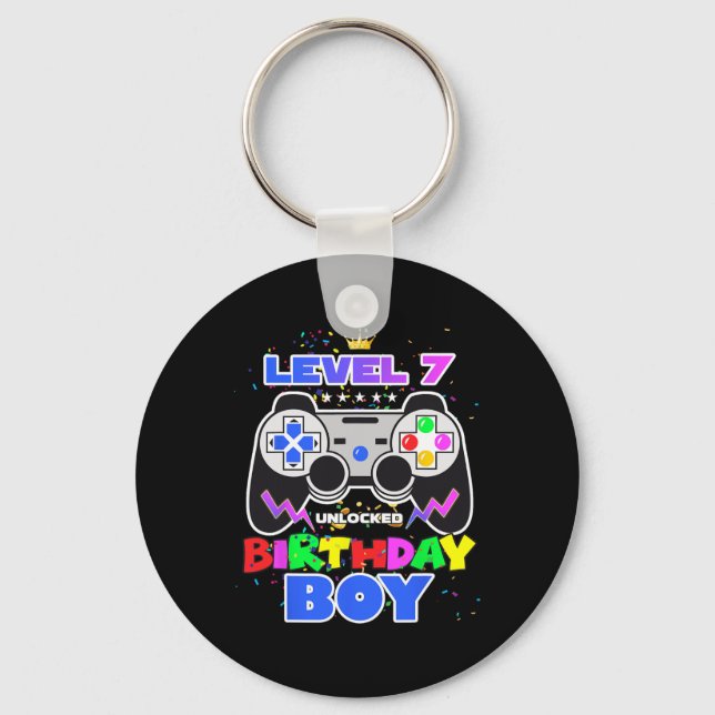 Chaveiro Birthday Boy Level 7 Unlocked Video Game 7 Birthda (Frente)
