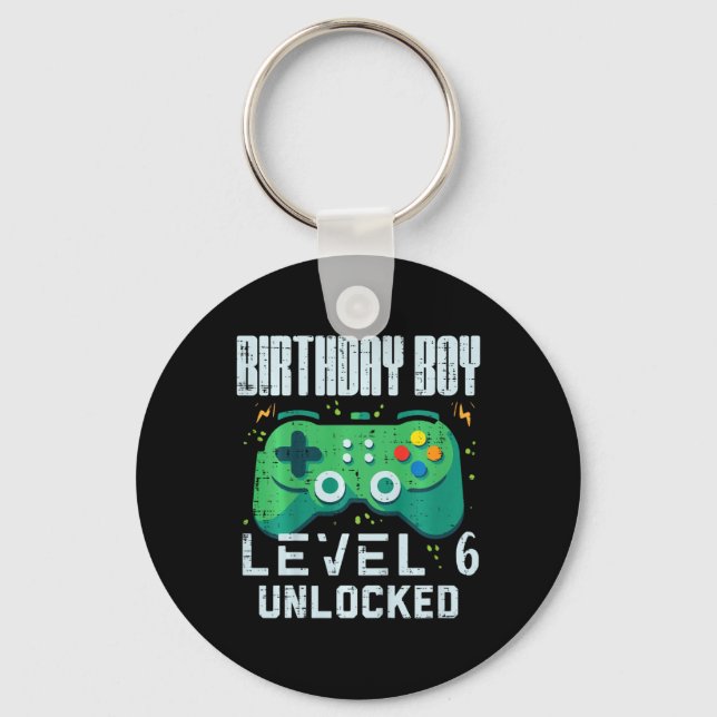 Chaveiro Birthday Boy Nível 6 - 6 do Gamer Controller Desbl (Frente)