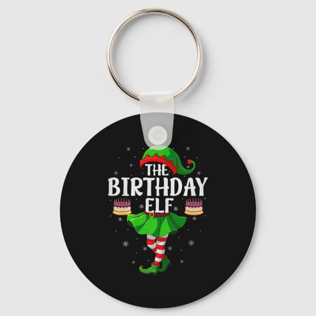 Chaveiro Birthday Elf Christmas Girls Women Elf Squad Xmas  (Frente)