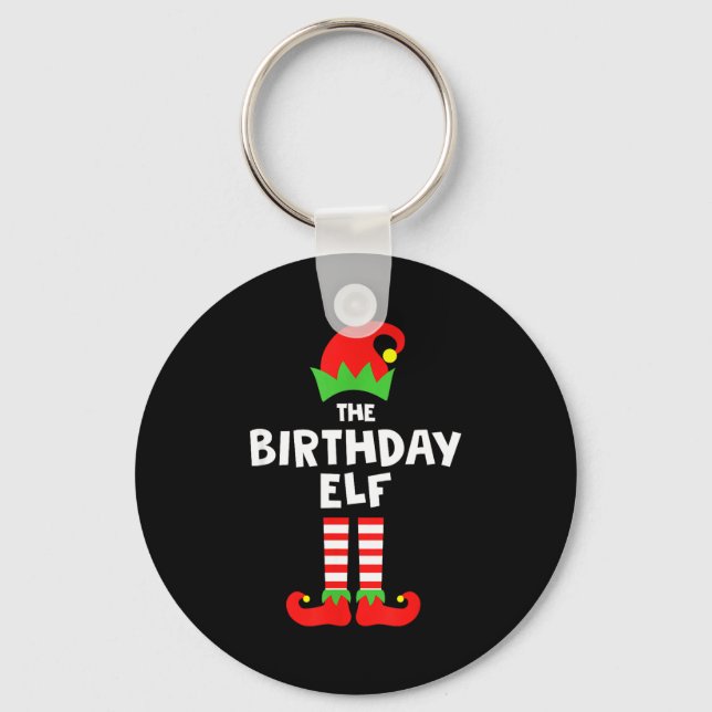 Chaveiro Birthday Elf Matching Group Family Holiday Christm (Frente)