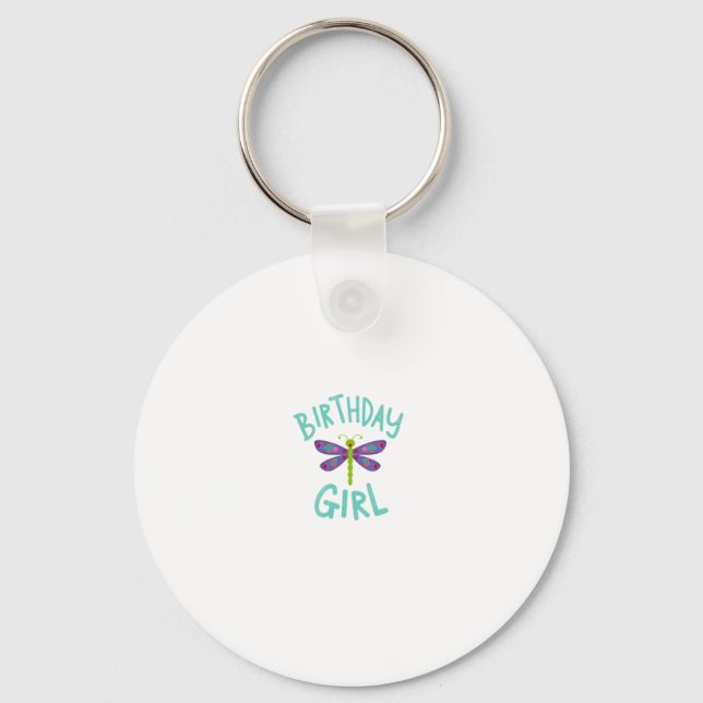 Chaveiro Birthday girl shirt Dragonfly birthday party tee s (Frente)