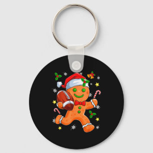 Chaveiro Biscoito de Gengibre Jogando Futebol Feliz Natal