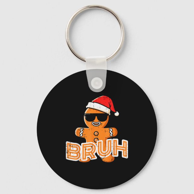 Chaveiro Biscoito de Natal Gingerbread Man Bruh Xmas Meme D (Frente)