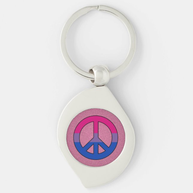 Chaveiro Bisexuality flag peace sign Keychain (Frente)
