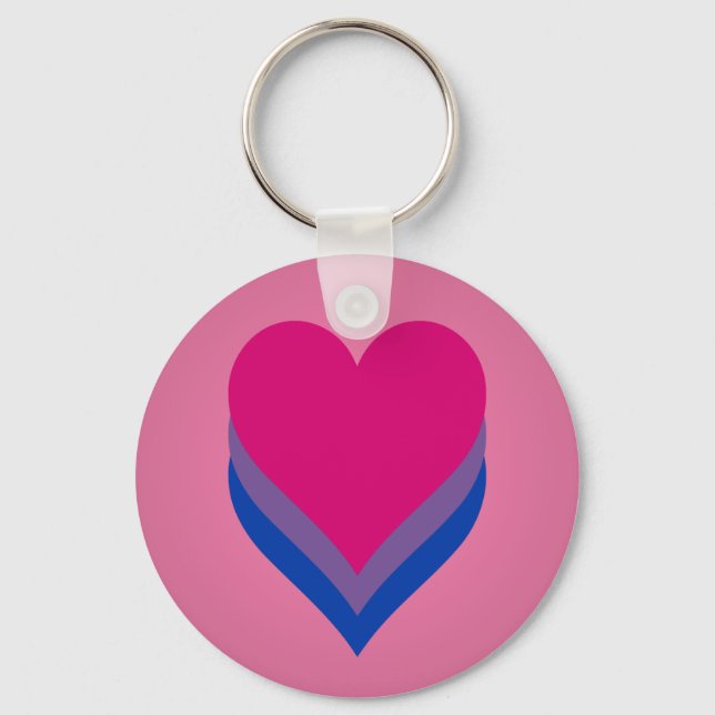 Chaveiro Bisexuality pride hearts Keychain (Frente)