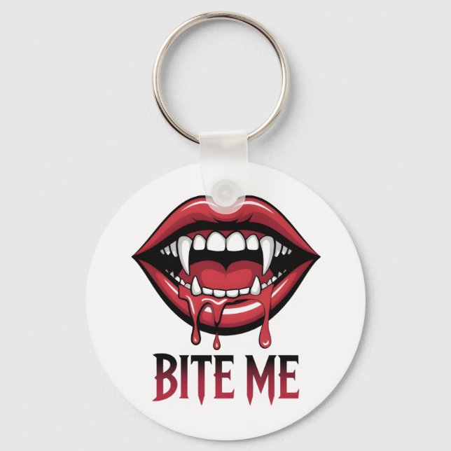 Chaveiro Bite-me a boca do vampiro (Frente)