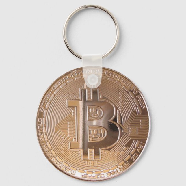 Chaveiro Bitmoney metálico feito ​ ​ de cobre. M1 (Frente)