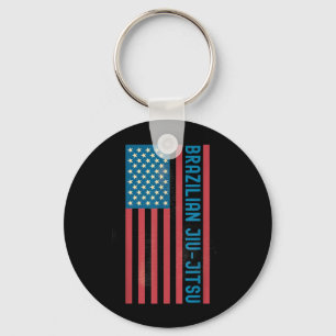 Chaveiro BJJ Jiu Jitsu Americano Bandeira EUA Distressed Vi