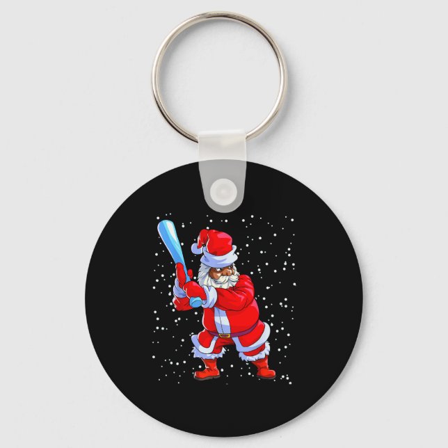 Chaveiro Black African American Santa Claus Baseball Afro C (Frente)