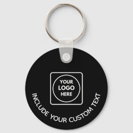 Chaveiro Black Aluminum Custom Business Logo Round Keychain