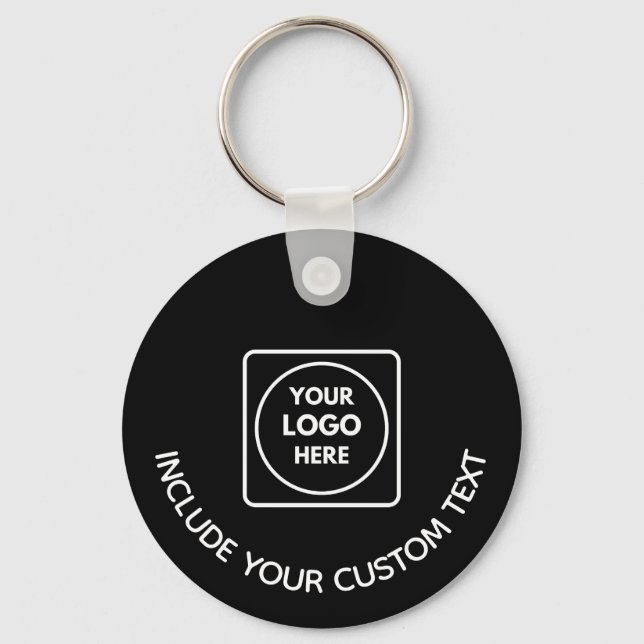 Chaveiro Black Aluminum Custom Business Logo Round Keychain (Frente)