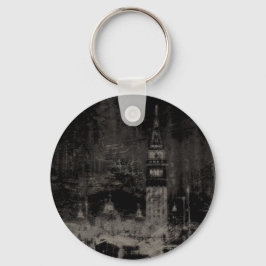 Chaveiro Black and Taupe Distress Skyline Veneice Itália